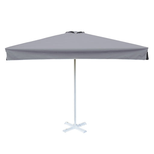 Square Grey Patio Umbrella - 3mx3m , Metal frame with base, Polyester canopy