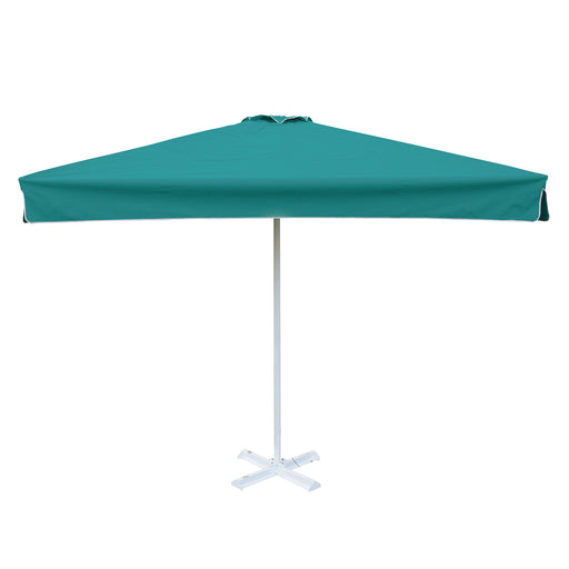 Square Teal Patio Umbrella - 3mx3m , Metal frame with base, Polyester canopy