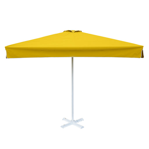 Square Yellow Patio Umbrella - 3mx3m , Metal frame with base, Polyester canopy