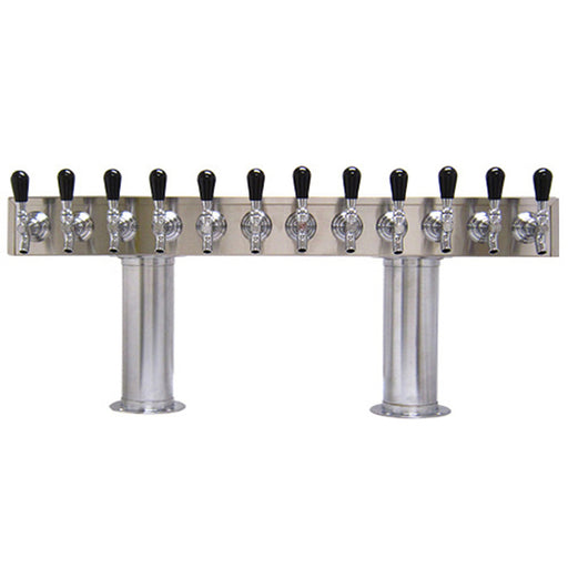 American Style Tower, 4'' Pedestal Tubes DOUBLE PEDESTAL 12, Chrome, GLYCOL