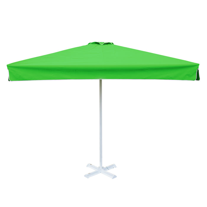 Square Light Green Patio Umbrella - 3mx3m , Metal frame with base, Polyester canopy