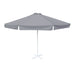 Round Grey Patio Umbrella - 13 ft, Metal frame with base, Polyester canopy