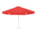 Round Red Patio Umbrella - 13 ft, Metal frame with base, Polyester canopy