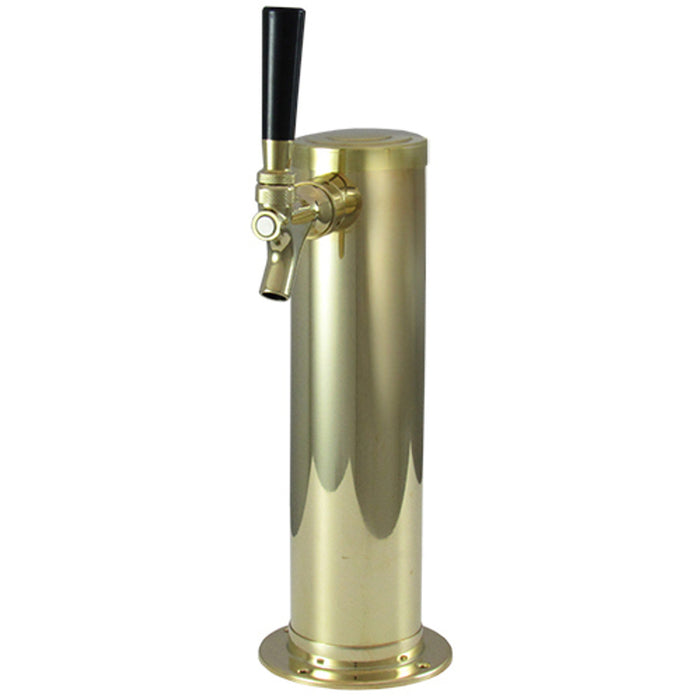 Cylinder/Column  Beer Tower, Brass, 1 Tap, SS Shank & Faucet