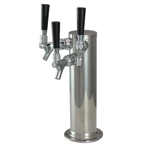 Cylinder/Column Beer Tower, 3 Tap, SS Shanks & Faucets