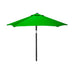 Round Green Patio Umbrella - 6 ft (6 ribs), Metal frame, Polyester canopy, No Flaps