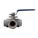 3-way Stainless Ball Valve L Type, SS316, 1/2"