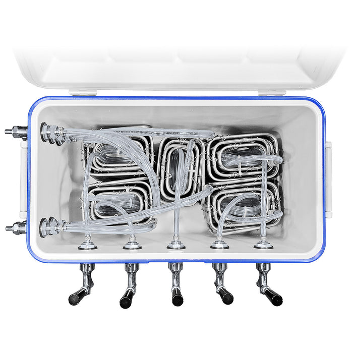 Jockey Box Picnic Cooler, 48QT, 5 Faucets, 5 x 50' Coils