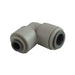 John Guest Fitting, Gray Acetal 90 Elbow Reducer 3/8"x1/4"