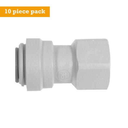 John Guest Fitting, Gray Acetal Female Connector 1/2" x 3/8" BSPP