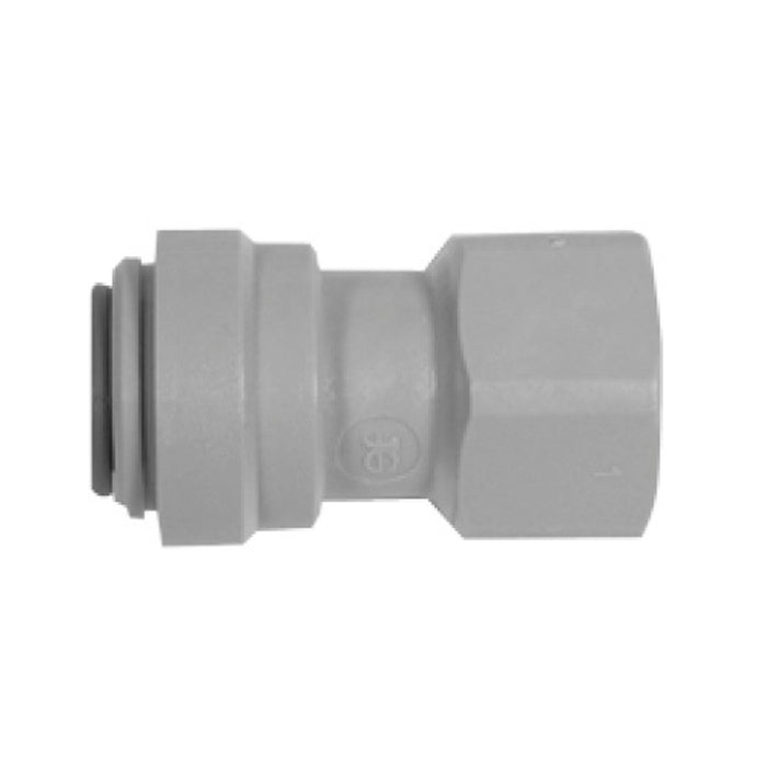 John Guest Fitting, Gray Acetal Female Connector 3/8" x 3/8" BSPP