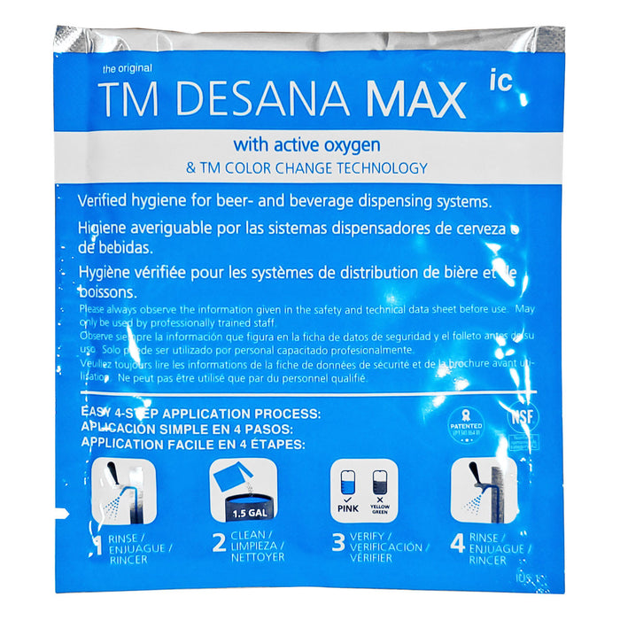 DESANAMAX Powdered Caustic Line Cleaner, 2 in 1 color verification, 1.9 oz