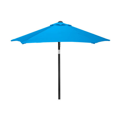 Round Light Blue Patio Umbrella - 6 ft (6 ribs), Metal frame, Polyester canopy, No Flaps