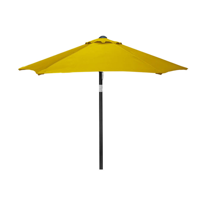 Round Yellow Patio Umbrella - 6 ft (6 ribs), Metal frame, Polyester canopy, No Flaps