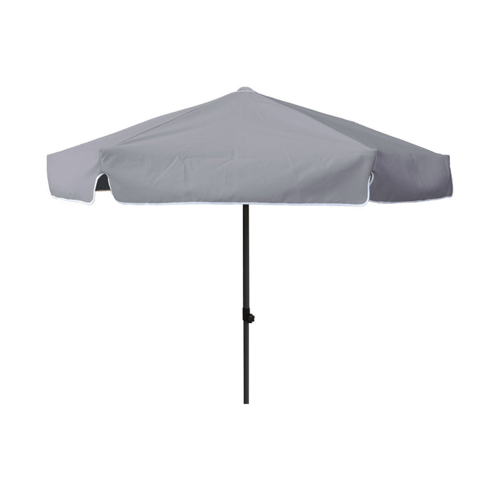 Round Gray Patio Umbrella - 7 ft, Metal frame, Polyester canopy