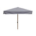 Square Gray Patio Umbrella - 1.8mx1.8m, Metal frame, Polyester canopy