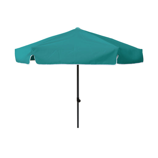Round Teal Patio Umbrella - 7 ft, Metal frame, Polyester canopy