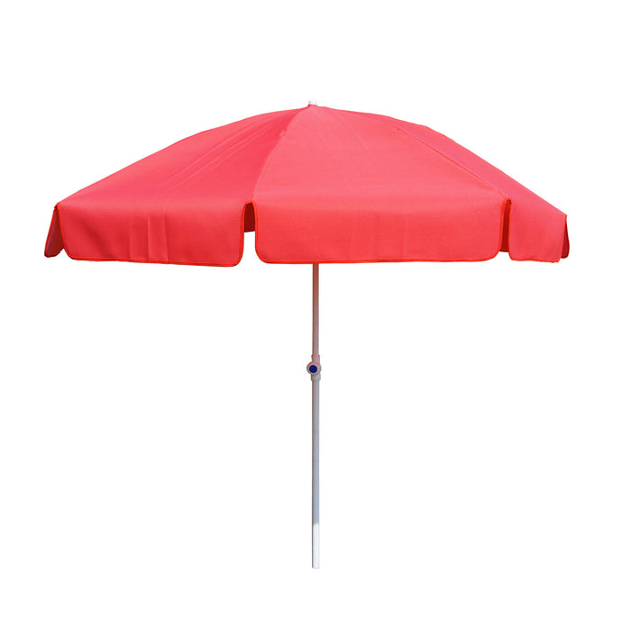 Round Scarlet Patio Umbrella - 6 ft (8 ribs), Metal frame, Polyester canopy