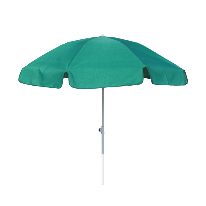 Round Green Patio Umbrella - 6 ft (8 ribs), Metal frame, Polyester canopy