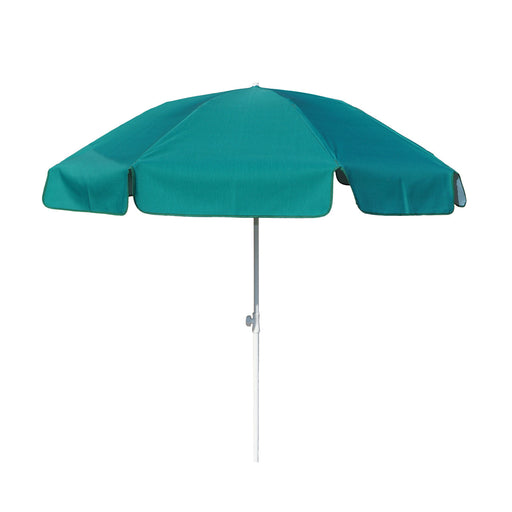 Round Teal Patio Umbrella - 6 ft (8 ribs), Metal frame, Polyester canopy