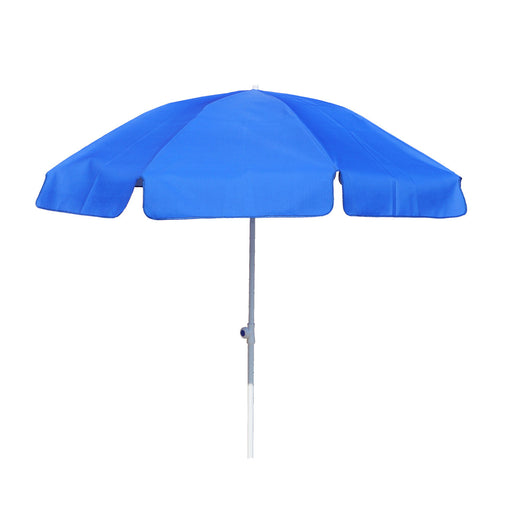 Round Royal Blue Patio Umbrella - 6 ft (8 ribs), Metal frame, Polyester canopy