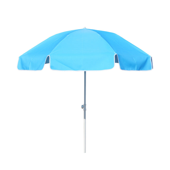 Round Light Blue Patio Umbrella - 6 ft (8 ribs), Metal frame, Polyester canopy